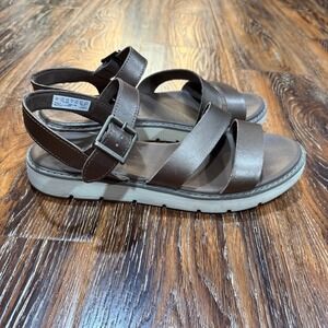 Timberland Women's Size 9 -1/2 Bailey Park Y-Strap Platform Sandal Gold 9.5